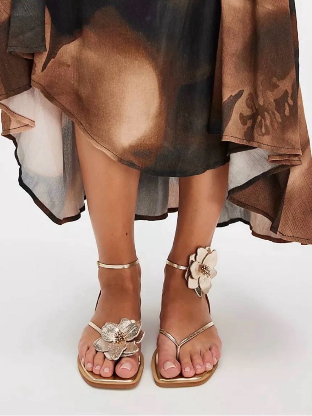 Free People Mismatch Magnolia Gold Floral Women's Sandals
